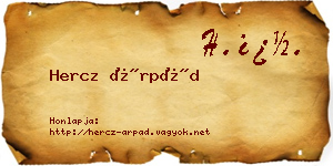 Hercz Árpád névjegykártya